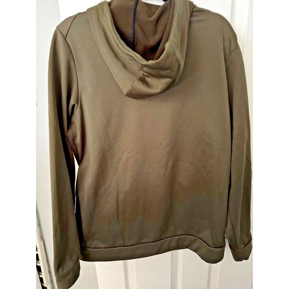 Nike Dri-Fit Hoodie Mens M Medium Army Olive Green Stretch Pullover Drawstring - Picture 2 of 5